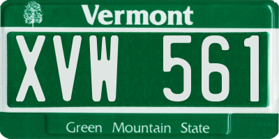 VT license plate XVW561