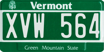 VT license plate XVW564