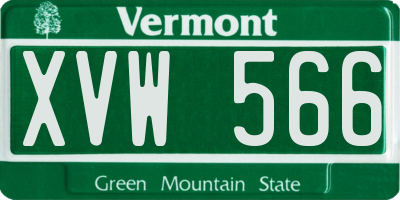 VT license plate XVW566