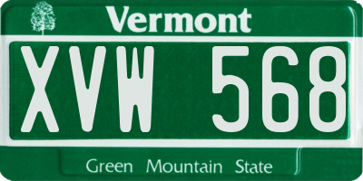 VT license plate XVW568