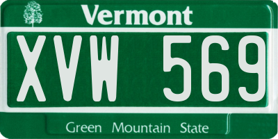 VT license plate XVW569