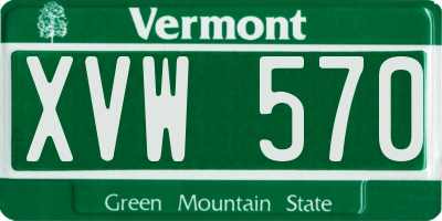 VT license plate XVW570