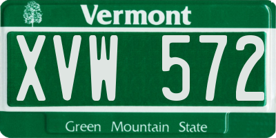 VT license plate XVW572