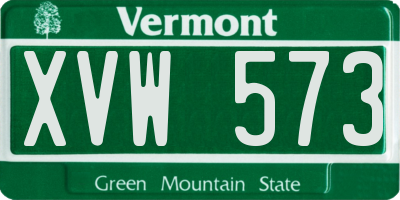 VT license plate XVW573