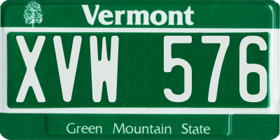 VT license plate XVW576