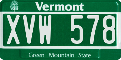 VT license plate XVW578