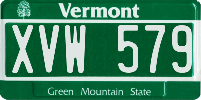 VT license plate XVW579