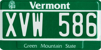 VT license plate XVW586