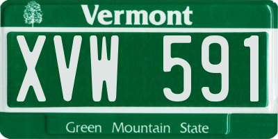 VT license plate XVW591