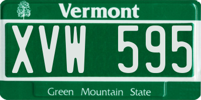 VT license plate XVW595