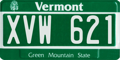 VT license plate XVW621