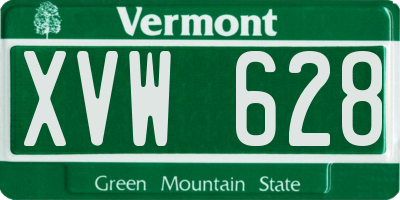 VT license plate XVW628