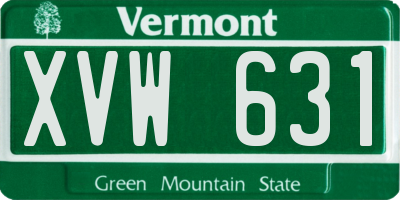 VT license plate XVW631