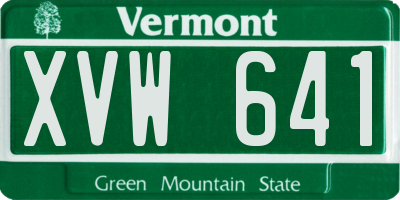 VT license plate XVW641
