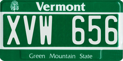 VT license plate XVW656