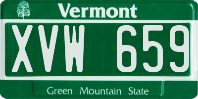 VT license plate XVW659