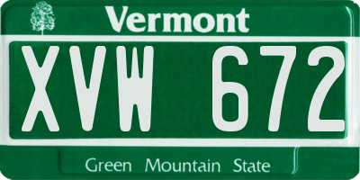 VT license plate XVW672