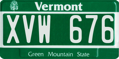 VT license plate XVW676