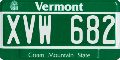 VT license plate XVW682