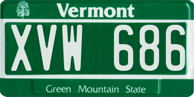 VT license plate XVW686