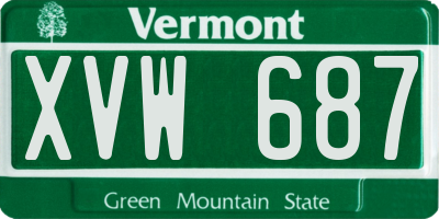 VT license plate XVW687