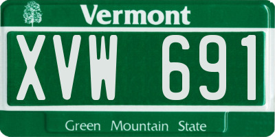 VT license plate XVW691