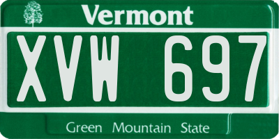 VT license plate XVW697