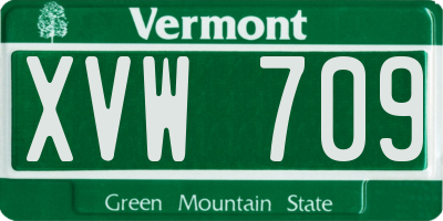 VT license plate XVW709