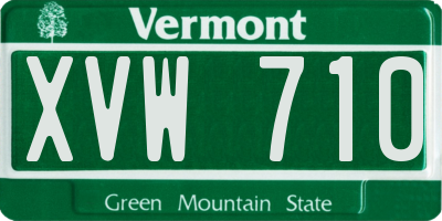 VT license plate XVW710