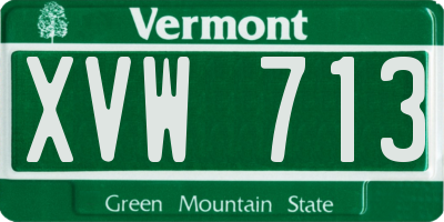 VT license plate XVW713