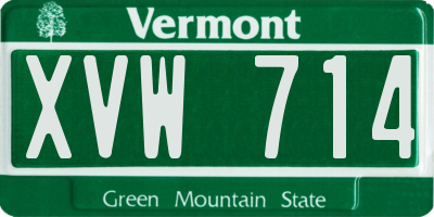 VT license plate XVW714