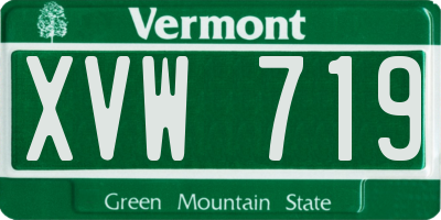 VT license plate XVW719
