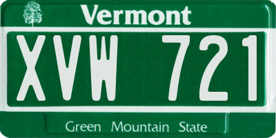 VT license plate XVW721