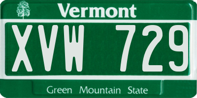 VT license plate XVW729