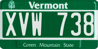 VT license plate XVW738