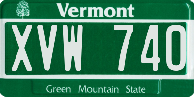 VT license plate XVW740