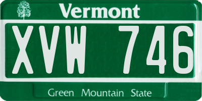 VT license plate XVW746
