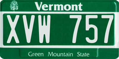 VT license plate XVW757