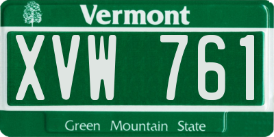 VT license plate XVW761