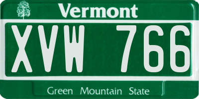 VT license plate XVW766
