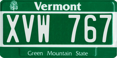 VT license plate XVW767