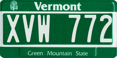 VT license plate XVW772