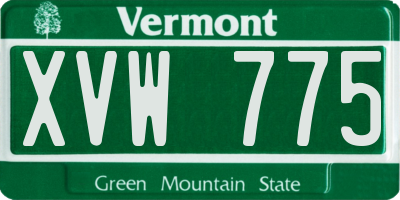 VT license plate XVW775