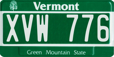 VT license plate XVW776