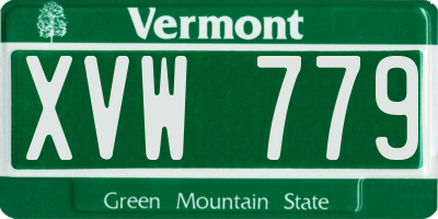 VT license plate XVW779