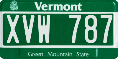 VT license plate XVW787