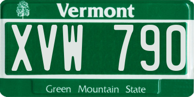 VT license plate XVW790