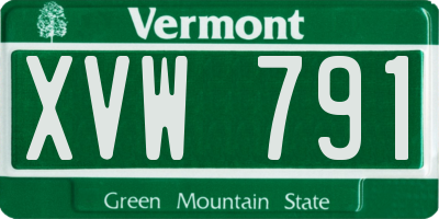 VT license plate XVW791