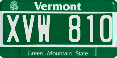 VT license plate XVW810