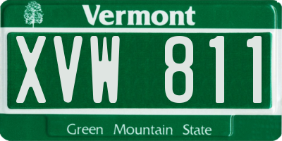 VT license plate XVW811